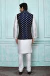 Shop_Arihant Rai Sinha_Blue Silk Dupion Embroidered Resham Botanic Work Nehru Jacket _at_Aza_Fashions