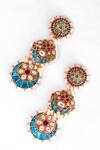 Shop_Zevar King_Multi Color Diamonds, Pearls Jadau Kundan Embellished Chandbalis _at_Aza_Fashions