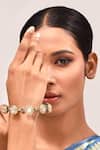 Buy_Zevar By Geeta_Gold Plated Crystals, Diamonds Embellished Pacheli Kada - Set Of 2 _at_Aza_Fashions