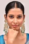 Buy_Zevar by Geeta_Gold Plated Kundan And Pearl Embellished Dangler Earrings _at_Aza_Fashions