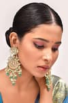 Shop_Zevar by Geeta_Gold Plated Kundan And Pearl Embellished Dangler Earrings _Online_at_Aza_Fashions