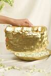 Shop_Ozel_Gold Embellished Sequin Studded Clutch_at_Aza_Fashions