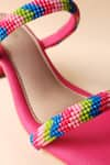 Buy_Tic Tac Toe Footwear_Pink Embellished Bead Studded Strap Block Heels _Online_at_Aza_Fashions