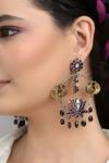 Buy_Mero Jewellery_Pink Stones Kundan Handcrafted Big Temple Earrings_at_Aza_Fashions