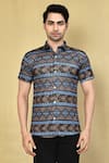 Arihant Rai Sinha_Multi Color Lycra Printed Geometric Shirt _Online_at_Aza_Fashions