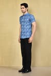 Shop_Arihant Rai Sinha_Blue Cotton Printed Floral Shirt _Online_at_Aza_Fashions