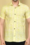 Buy_Arihant Rai Sinha_Yellow Cotton Printed Floral Shirt_Online_at_Aza_Fashions