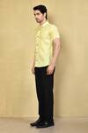 Shop_Arihant Rai Sinha_Yellow Cotton Printed Floral Shirt_Online_at_Aza_Fashions