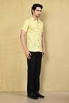 Arihant Rai Sinha_Yellow Cotton Printed Floral Shirt_at_Aza_Fashions