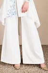 Saaj By Ankita_Ivory Top  Georgette Embroidered Thread Round And Bell-bottom Pant Set _Online_at_Aza_Fashions