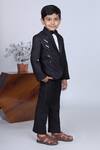 Buy_Little Brats_Black Cotton, Satin, Viscose Double Panel Tuxedo Pant Set _Online_at_Aza_Fashions