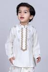 Shop_Little Brats_White Cotton Zari Embroidered Kurta And Dhoti Pant Set _Online_at_Aza_Fashions