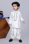 Buy_Little Brats_White Cotton Zari Embroidered Kurta And Dhoti Pant Set 