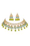 Shop_ChhavI'S Jewels_Multi Color Beads, Diamonds, Stones Kundan Studded Necklace Set _at_Aza_Fashions