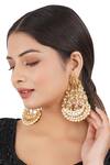 Buy_ChhavI'S Jewels_Gold Plated Piping, Stones Bead Drop Dangler Earrings _at_Aza_Fashions