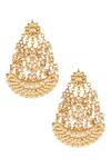 Shop_ChhavI'S Jewels_Gold Plated Piping, Stones Bead Drop Dangler Earrings _at_Aza_Fashions