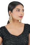 Buy_ChhavI'S Jewels_Gold Plated Pearls, Diamonds Bead Drop Dangler Earrings _at_Aza_Fashions