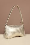 Buy_The House of Ganges_Silver Emily Checkered Shoulder Bag _at_Aza_Fashions