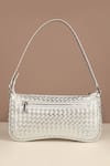 Shop_The House of Ganges_Silver Emily Checkered Pattern Shoulder Bag _at_Aza_Fashions