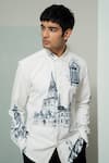 Shop_Varun Chakkilam_White Vintage Monument Print Shirt _at_Aza_Fashions