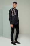 Buy_Varun Chakkilam_Black Twill, Cotton Grunge Block Print Shirt _at_Aza_Fashions