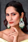 Ishhaara_Green Stone Embellished Earrings _Online_at_Aza_Fashions