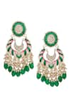 Buy_Ishhaara_Green Stone Embellished Earrings _Online_at_Aza_Fashions