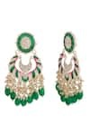 Shop_Ishhaara_Green Stone Embellished Earrings _Online_at_Aza_Fashions