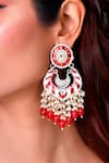 Buy_Ishhaara_Red Stone Bead Drops Earrings _at_Aza_Fashions