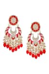 Buy_Ishhaara_Red Stone Bead Drops Earrings _Online_at_Aza_Fashions