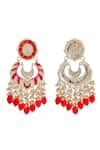 Shop_Ishhaara_Red Stone Bead Drops Earrings _Online_at_Aza_Fashions