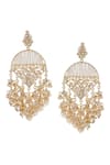 Buy_Ishhaara_White Stone Bead Embellished Earrings _Online_at_Aza_Fashions