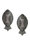 Buy_Ishhaara_Silver Plated Fish Shaped Oxidised Carved Earrings_Online_at_Aza_Fashions