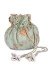 Buy The Purple Sack Green Embroidery Gutthi Hand Potli Bag at Aza Fashions Buy_The Purple Sack_Green Embroidery Gutthi Hand Potli Bag _at_Aza_Fashions