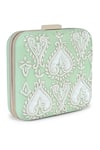 Buy_The Purple Sack_Green Embroidery Hand Clutch _Online_at_Aza_Fashions