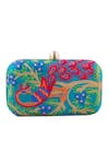 The Purple Sack_Multi Color Embroidery Peacock Hand Clutch _Online_at_Aza_Fashions