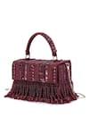 Buy_The Purple Sack_Maroon Beads, Sequins, Cut Work Minaa Embellished Box Bag _Online_at_Aza_Fashions