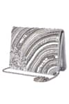 Buy_The Purple Sack_Silver Crystals, Beads, Stones, Sequins Sheel Crytal And Embellished Bag _Online_at_Aza_Fashions
