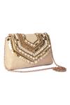 Buy_The Purple Sack_Beige Pearls, Sequins, Stones Boho Jacquard Embroidered Bag _at_Aza_Fashions