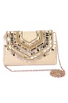 The Purple Sack_Beige Pearls, Sequins, Stones Boho Jacquard Embroidered Bag _Online_at_Aza_Fashions