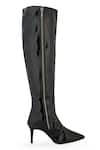 ZORI WORLD_Black Solid Blaque Over The Knee Boots_Online_at_Aza_Fashions