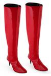 Buy_ZORI WORLD_Red Solid Mirchi Vivid Over The Knee Boots _at_Aza_Fashions