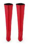 Shop_ZORI WORLD_Red Solid Mirchi Vivid Over The Knee Boots _at_Aza_Fashions