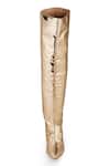 Buy_Zori World_Gold Metallic Thread Queen Zip Up Boots _Online_at_Aza_Fashions