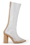 ZORI WORLD_Beige Clear Soul Transparent Knee Boots _Online_at_Aza_Fashions