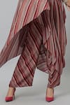 Buy_SVA by Sonam & Paras Modi_Multi Color Crepe Printed Bohemian Stripe Draped Crop Top And Pant Set  