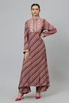 Buy_SVA by Sonam & Paras Modi_Multi Color Shimmer Crepe Printed Bohemian Stripe Kurta And Pant Set  _at_Aza_Fashions