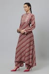 SVA by Sonam & Paras Modi_Multi Color Shimmer Crepe Printed Bohemian Stripe Kurta And Pant Set  _Online_at_Aza_Fashions