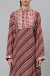 Shop_SVA by Sonam & Paras Modi_Multi Color Shimmer Crepe Printed Bohemian Stripe Kurta And Pant Set  _Online_at_Aza_Fashions