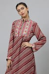 SVA by Sonam & Paras Modi_Multi Color Shimmer Crepe Printed Bohemian Stripe Kurta And Pant Set  _at_Aza_Fashions